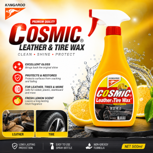 KANGAROO Leather & Tire Wax 500ml | Premium Shine & Protection for Car Tyres, Dashboard, Leather Seats & Interior Trim