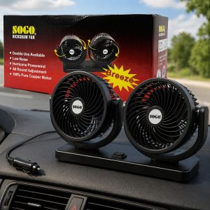 SOGO 12V Car Fan / Rickshaw Cooling Fan – Dual Speed Dashboard Fan (Deluxe)